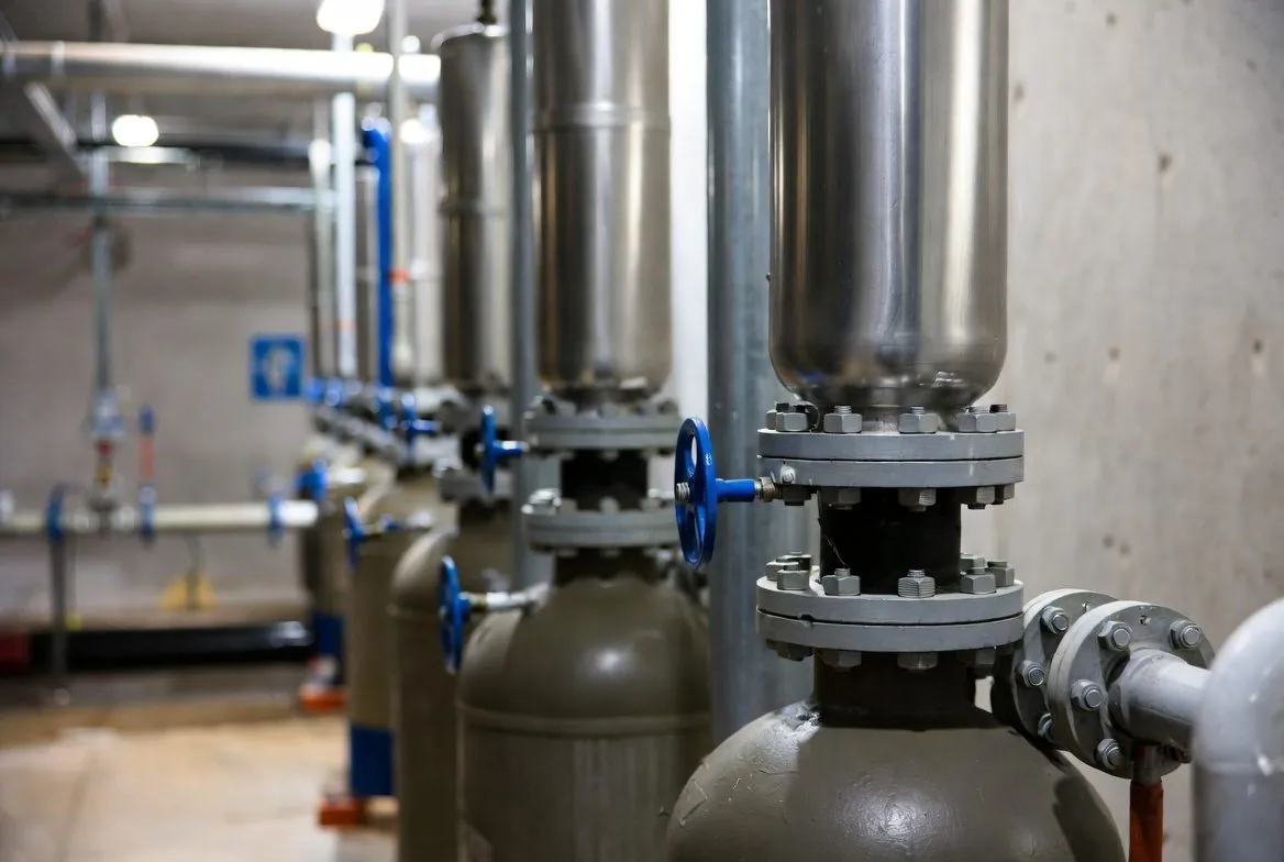 Treatment vessels for advanced water trains