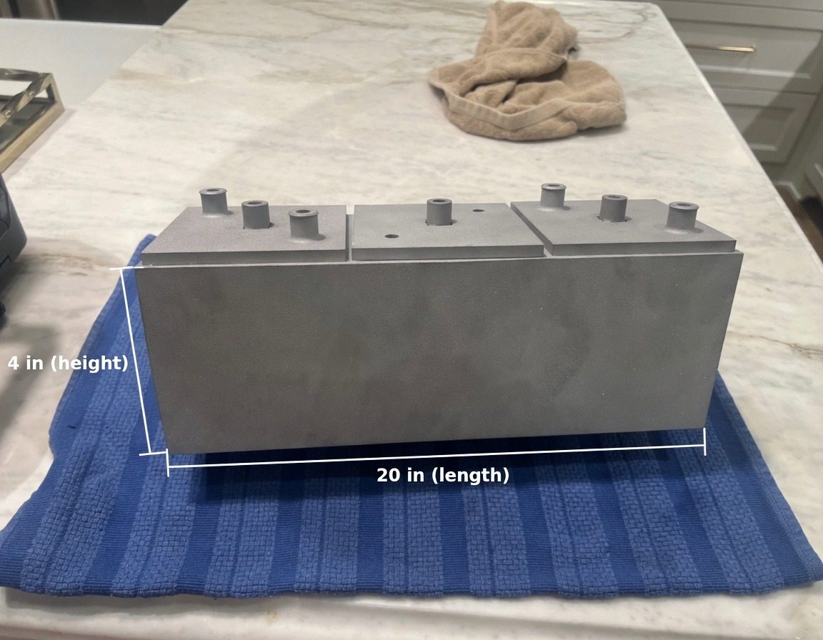 3D-printed model of three CAST modules side by side — illustrative form factor only, not a functional unit